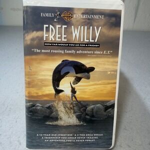 Free Willy VHS 1993 Warner Bros Family Entertainment Clamshell‎ Case PG Movie